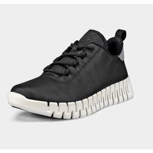 Ecco Gruuv Women's Leather Sneaker Black Leather Size 5/5.5 US 36 EU NWOB
